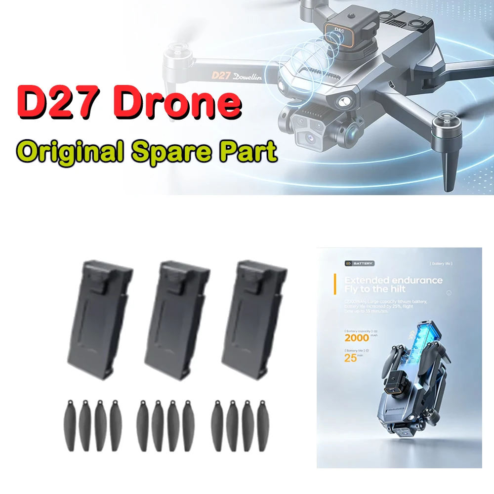 D27 MAX Screen Drone Spare Part D27MAX Propeller Blade Maple Leaf / Battery Part for Brushless D27 Accessory