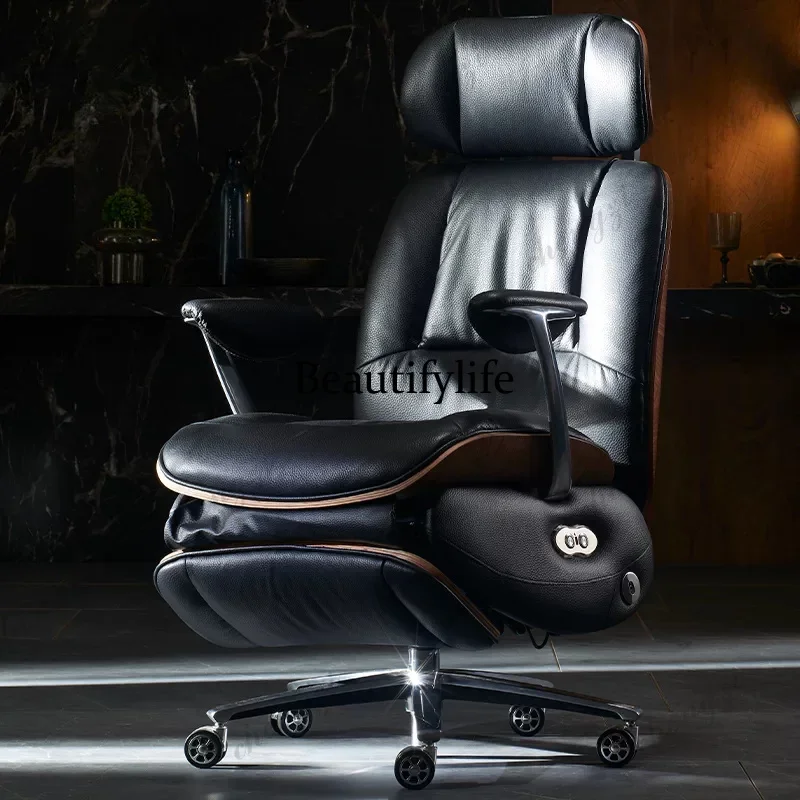 A4567 Electric reclining boss chair leather office multi-functional home seat light luxury leisure cowhide chair