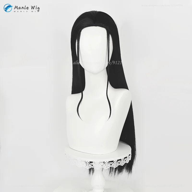 Anime Nico Robin Cosplay Wig 65cm Long Black Cosplay Anime Wigs Heat Resistant Synthetic Hair Miss Allsunday Party Wig + Wig Cap