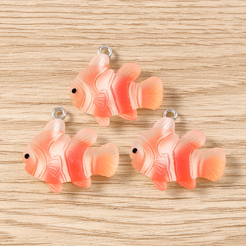 Tusember 20 Stück/Los Niedliche Kawaii Harz-Fisch-Anhänger Clownfisch-Anhänger für Schmuckherstellung Ohrringe Halsketten Zubehör – Detail 4