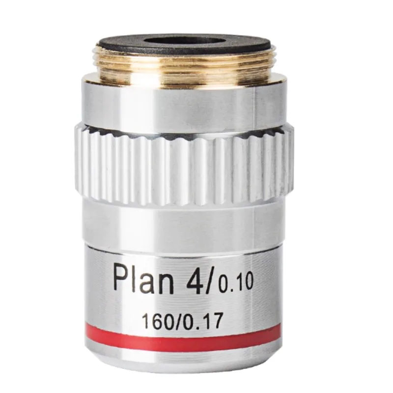 AmScope PA4XK V300 4X Plan Achromatic Objective Lens with Knurled Ring for Macro Photography