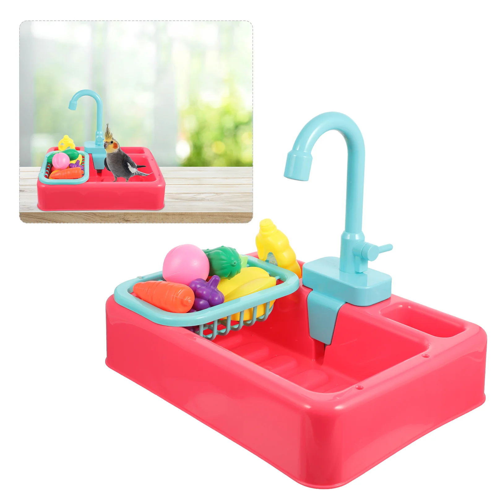 Bassin de bain automatique pour animaux de compagnie, baignoire pour oiseaux, douche, piscine pour perroquet, jouets pour bébés, mangeoire pour animaux de compagnie