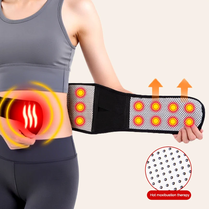 حزام خصر مغناطيسي قابل للتعديل علاج الظهر للنساء والرجال تدليك لوح فولاذي دعم حامي حزام مدلك ذاتي التسخين