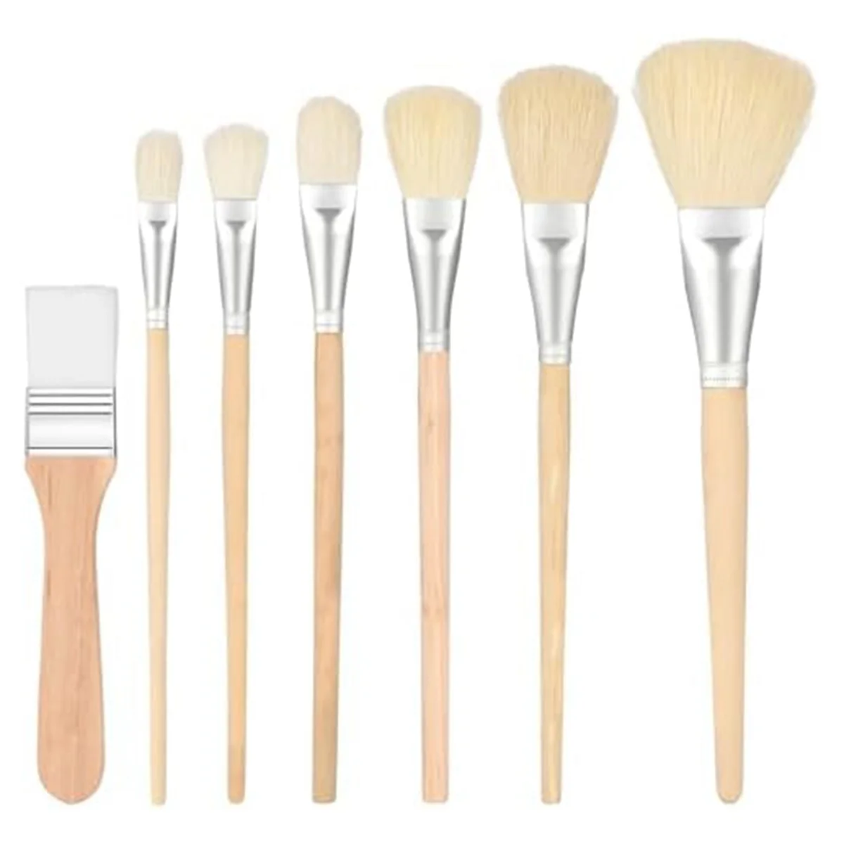 

ABJG-Mop Brush for Acrylic Painting, Assorted Size Acrylic Paint Brush Set Blending Mop Brushes with