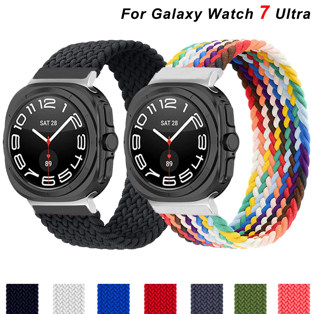 삼성 갤럭시 시계 7 울트라 47mm 액세서리 코레아 나일론 팔찌 갤럭시 watch7 울트라 47mm 밴드용 땋은 솔로 루프 스트랩