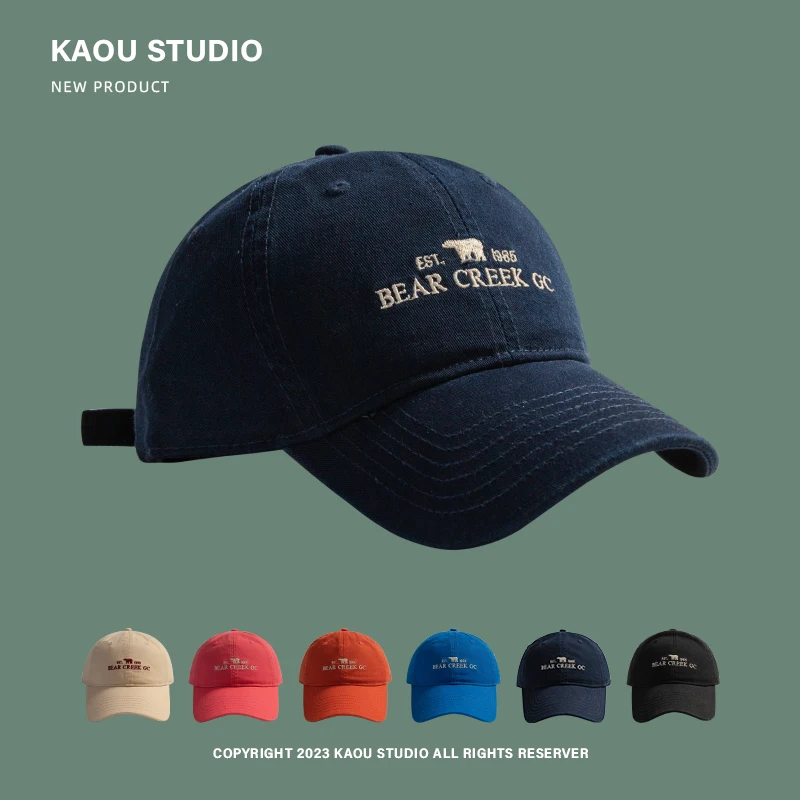 Hat Women\'s Spring and Autumn Travel All-Match Peaked Cap Big Head Circumference Soft Top Trendy Men\'s Baseball Cap Summer