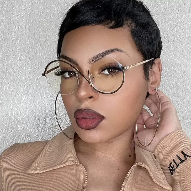 Cosplay Glasses Unisex Witch Metal Circular Sunglasses Eyewear Asymmetric Halloween Eyeglasses Carnival Accessories Fashion Prop