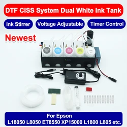 250ML DTF CISS Ink System Convert DIY Kit White Ink Tank Shake For Epson L18050 L8050 ET8550 XP15000 L1800 L805 Ink System