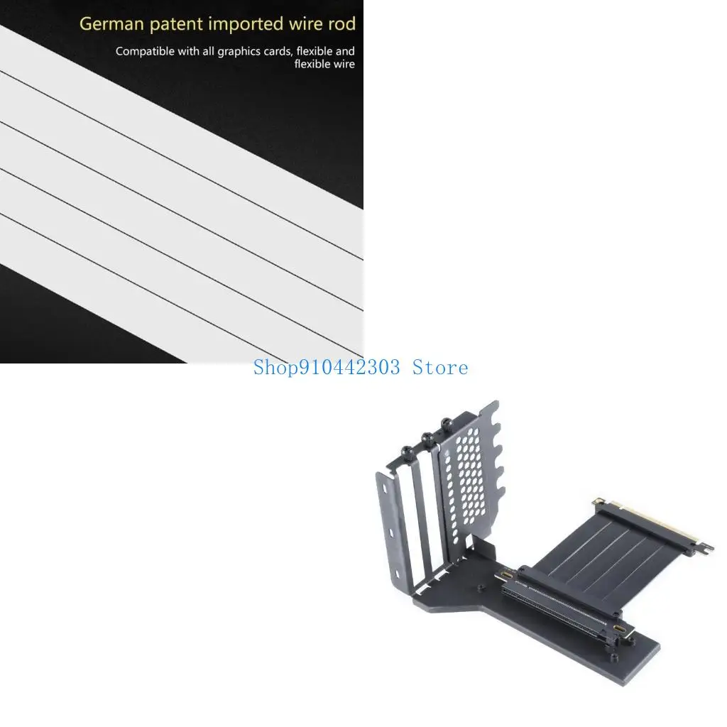 L4MD PCIE4.0 Slot Bracket Vertical Graphics Card Holder Adjustable PCIe x16 Cable
