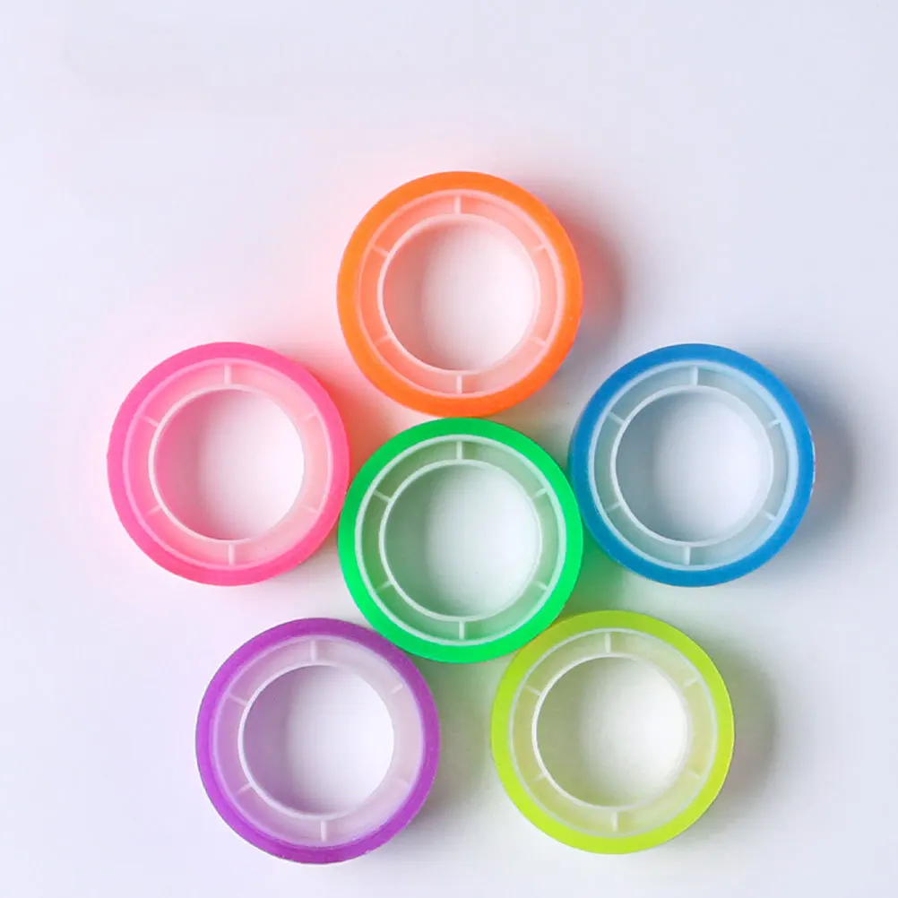 6 قطعة 6 لفات شريط شفاف ملون لمشاريع القصاصات اليدوية للأطفال لتقوم بها بنفسك المجلات اللوازم المدرسية ديكور الفصول الدراسية #1