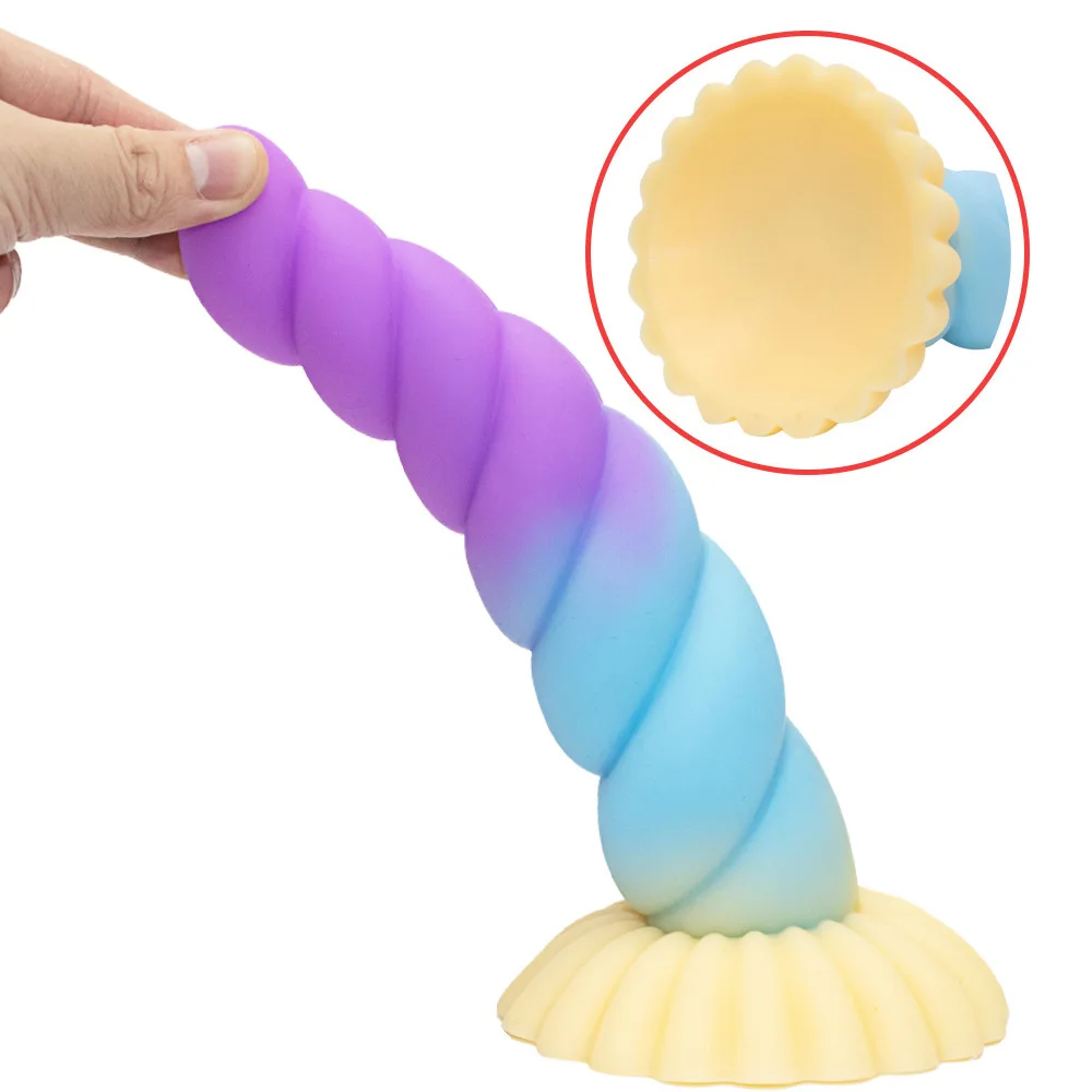 14cm Threaded Dildo with Suction Cup Glow In Dark Colorful Penis for Beginners Female Men Masturbator Beginner Anal Plug Toy