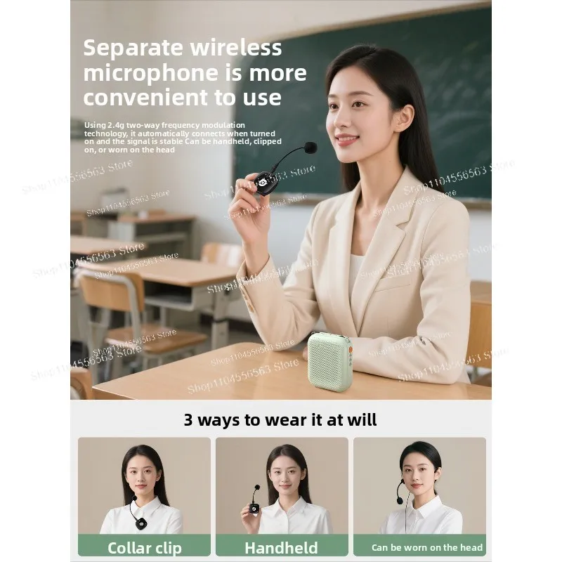 Portable Wireless Lapel Microphone Amplifier - For Classroom Lectures For Teachers