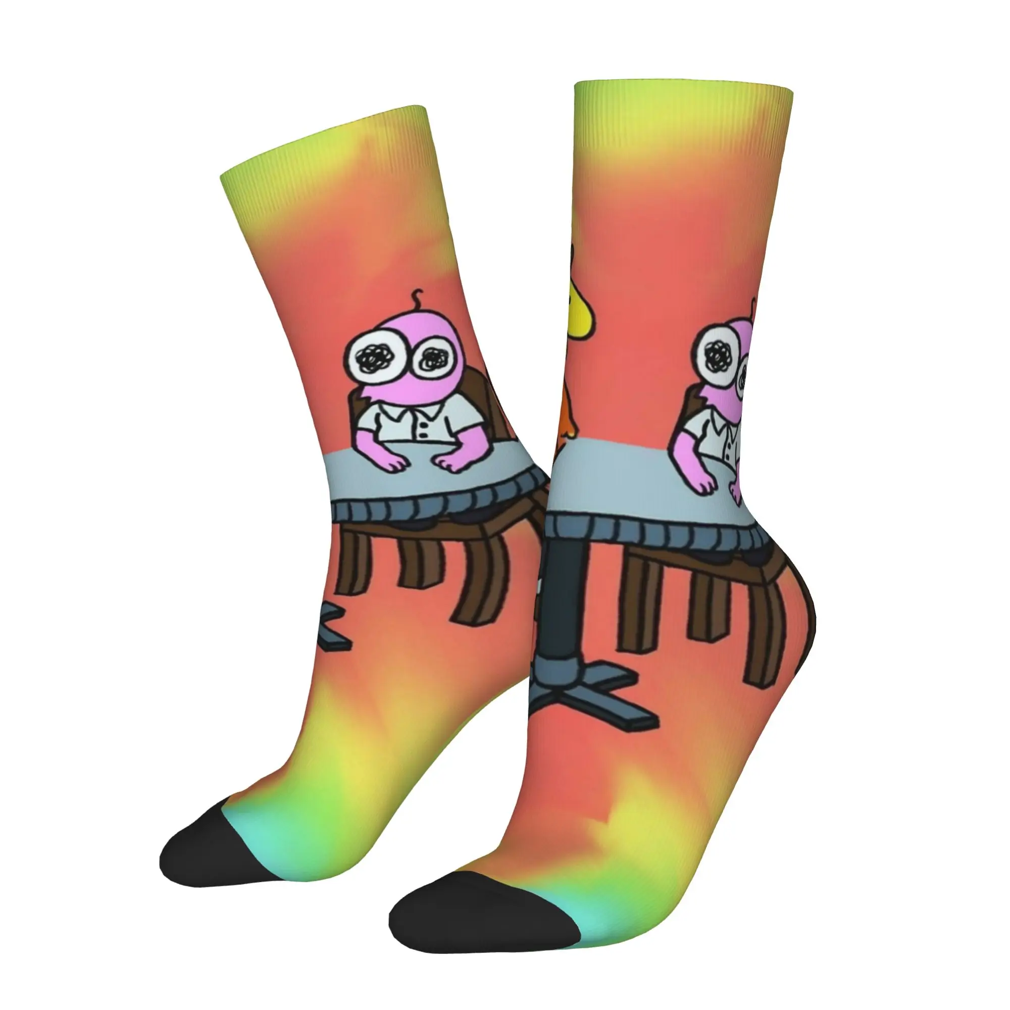 Smiling Friends Socks Men Women Polyester Fashion Pim and Charlie Socks Spring Summer Autumn Winter Middle Tube Socks Gifts