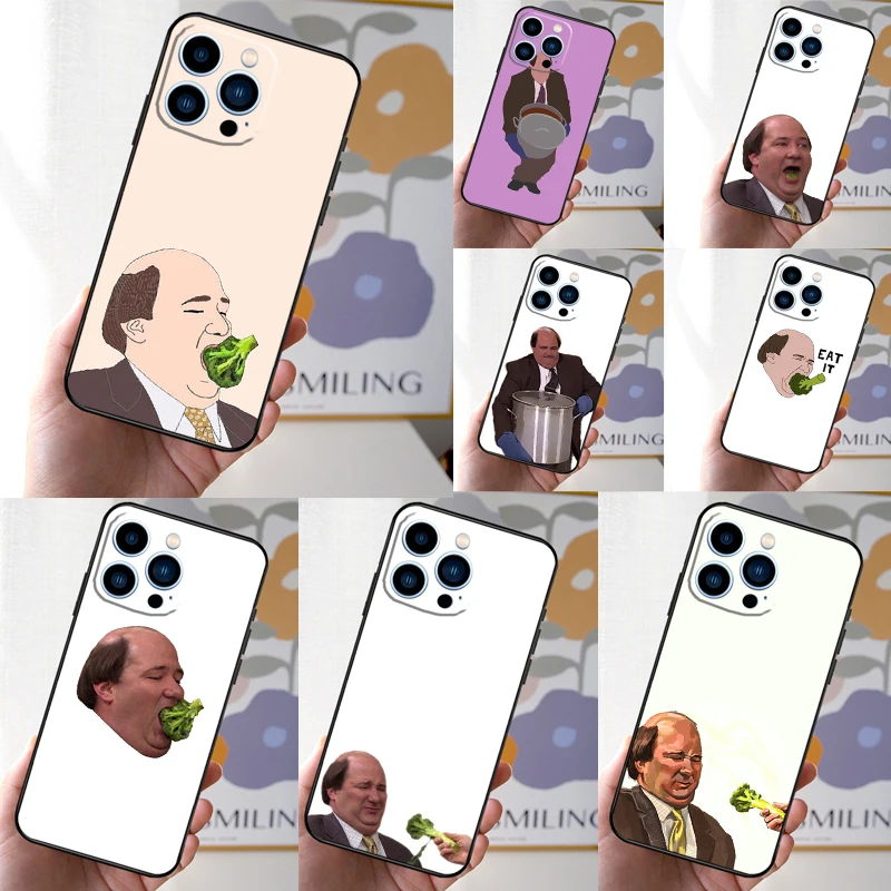 Kevin Broccoli The Office Phone Case For iPhone 16 15 11 13 12 14 Pro Max Mini X XR XS 7 8 Plus Soft Cover