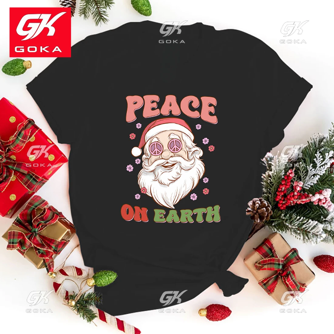 New Hot Christmas Peace on Earth Cotton T Shirt Fashion Women Girls Tee Shirt Unisex Casual Short Sleeve Round Neck Top T Shirts