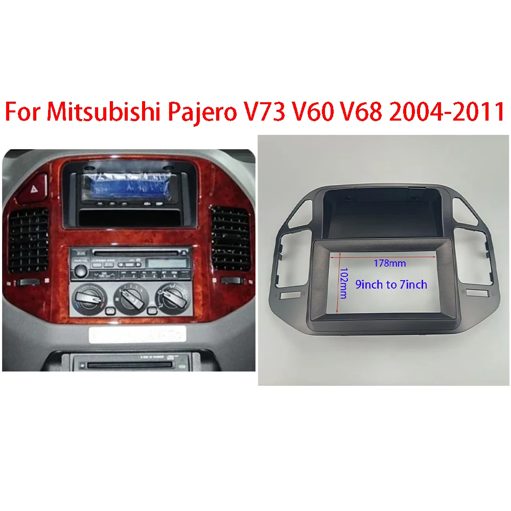 

7/9inch Car Frame Fasica Adapter Canbus Box For Mitsubishi Pajero V73 V60 V68 2004-2011 Android Radio Dash Fitting Panel Kit