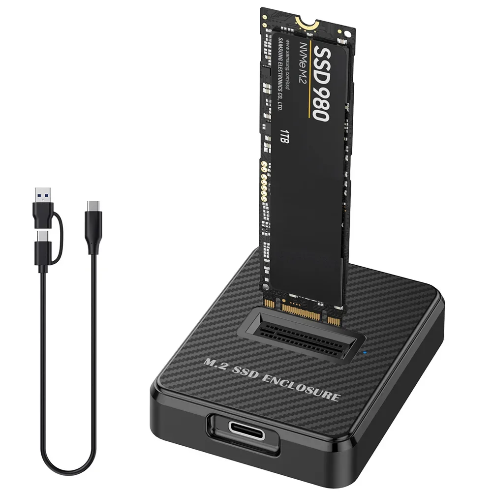 M.2 NVMe Pcie & SATA NGFF to USB C SSD Docking Station Dual Protocol Reader Adapter USB 3.0 Type-C SSD External Enclosure
