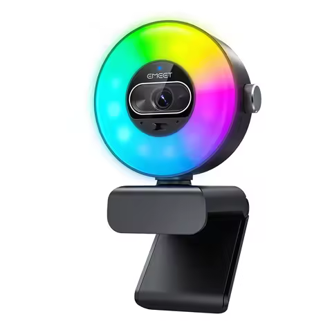 Webcam 4K EMEET S600 Light, Câmera USB 1080P 60fps, Câmera de Streaming com Autofoco para PC/Computador