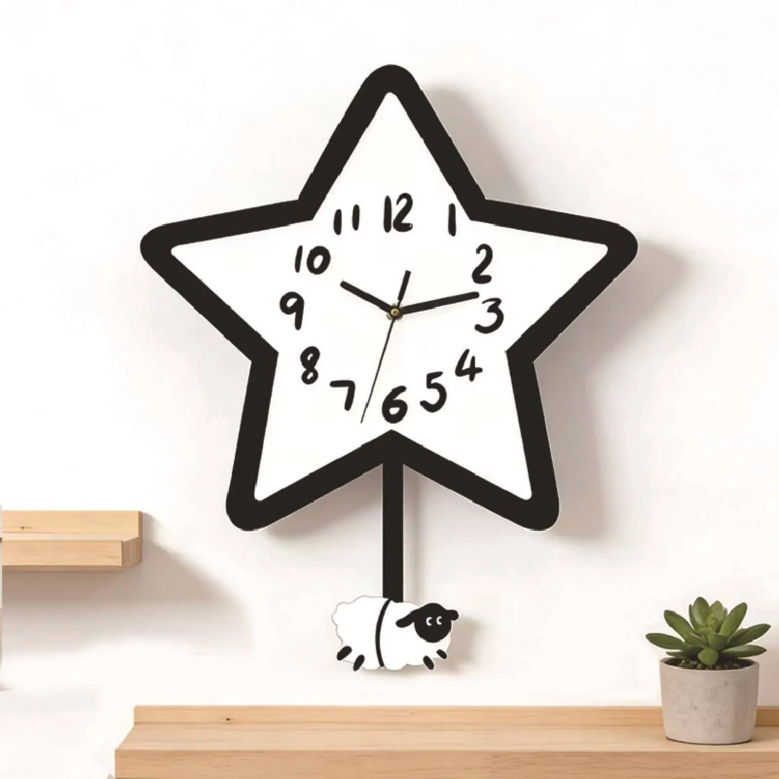 Reloj de pared sin tictac con forma de oveja para decoración del hogar - imagen 3