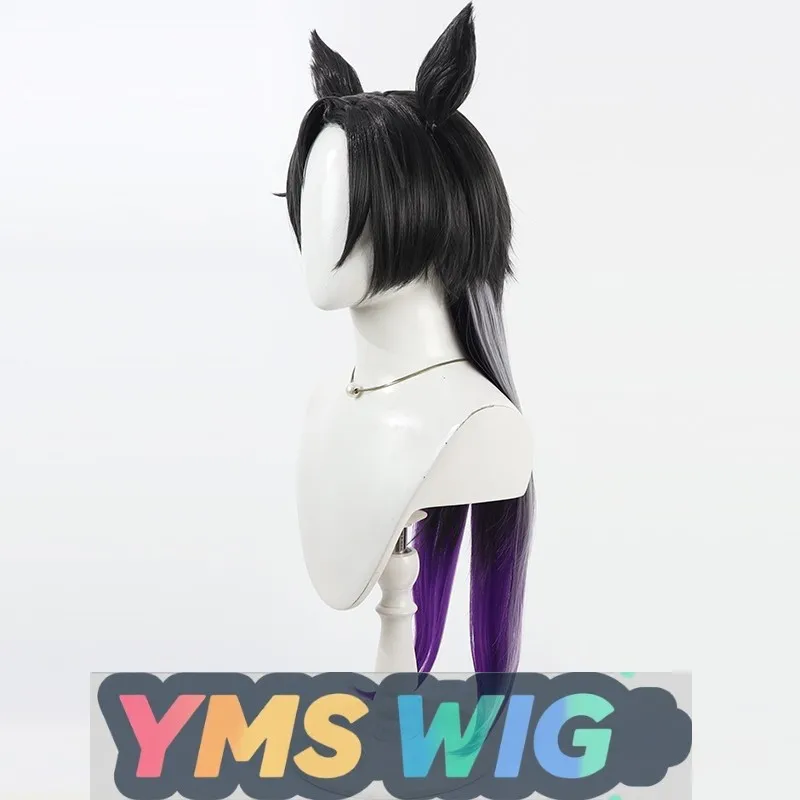 【YMS WIG】Jockey Girl Sky Shrine Cosplay peluca cuero cabelludo realista gradiente multicolor resaltado cola del mismo color