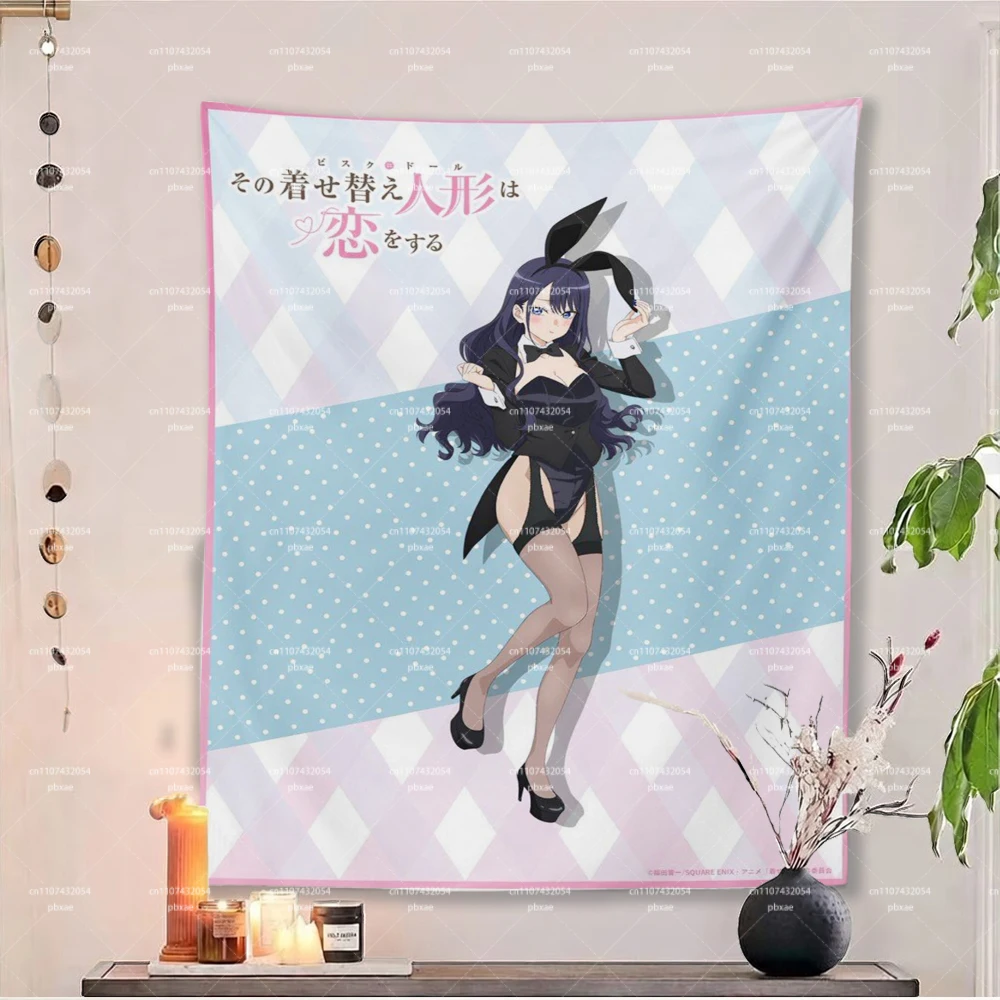My Dress-Up Darling Marin Kitagawa Bunny Girl Tapestry, Anime Wall Hanging Decor, Manga Fan Gift, Flat Print