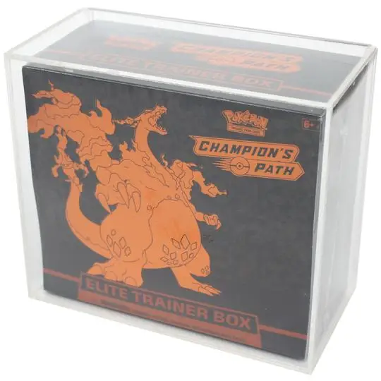 Clear Acrylic ETB Box Display Case With Sliding Lid Ultra premium Collection Cards Game Elite Trainer Box Protector Storage Bin