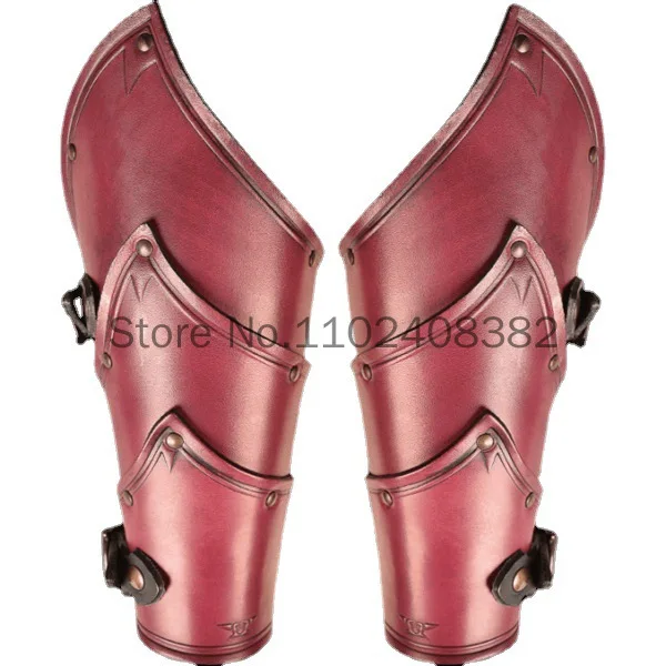 2Pcs Men Medieval Steampunk Leather Armor Arm Guards  Pirate Knight Gauntlet Bracer Cosplay Accessories Vambrace For Larp