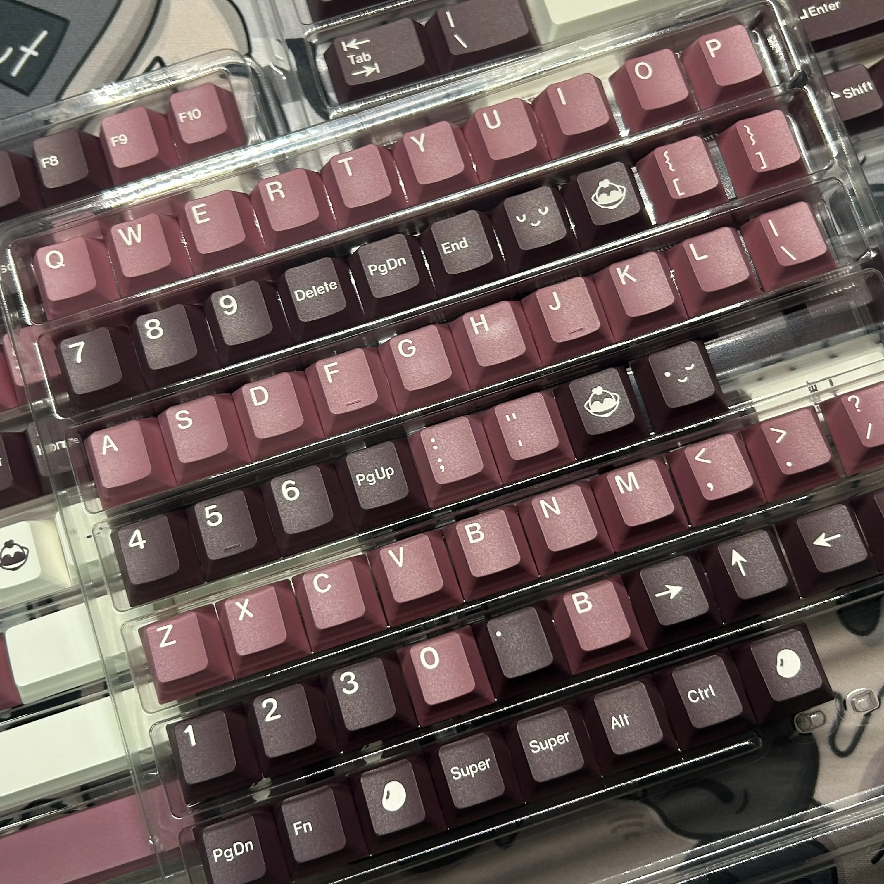PBT Bingsu Keycaps 5 Sides Dye Sublimation Cherry Height for Mechanical Keyboard 7U Alice Purple AULA F75 Game PC Ajazz Ak820