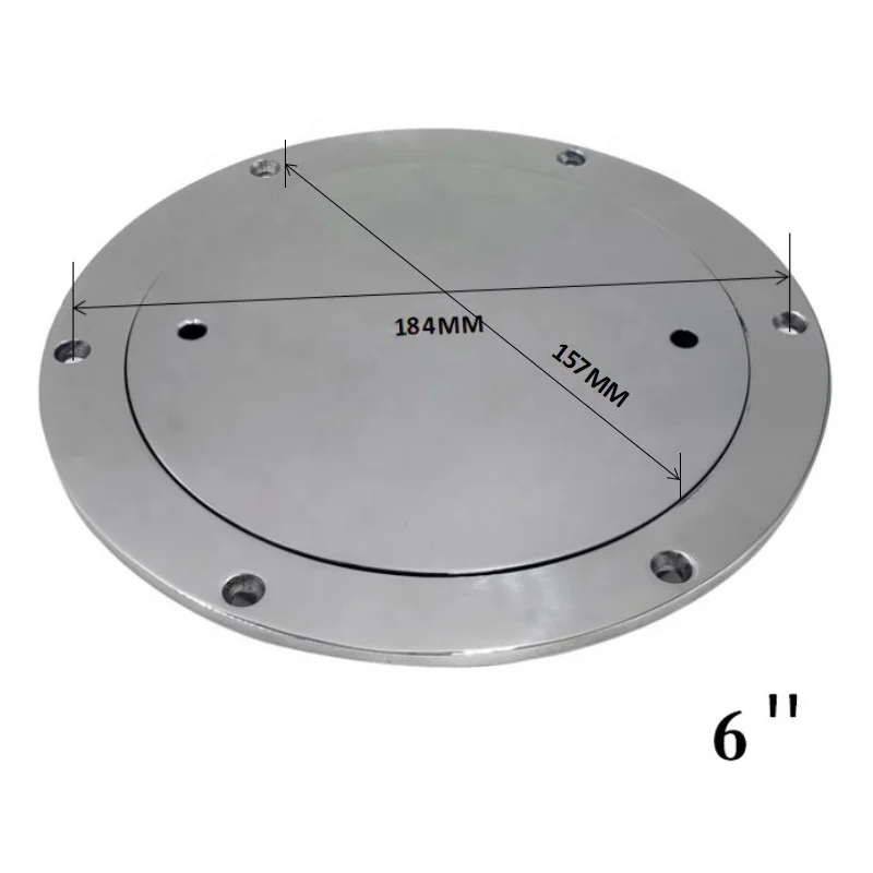 Marine  Hardware 4'' 5" 6''  Boat Deck Plate Round Non Slip Inspection Hatch with Detachable Cover 316 Stainless Steel