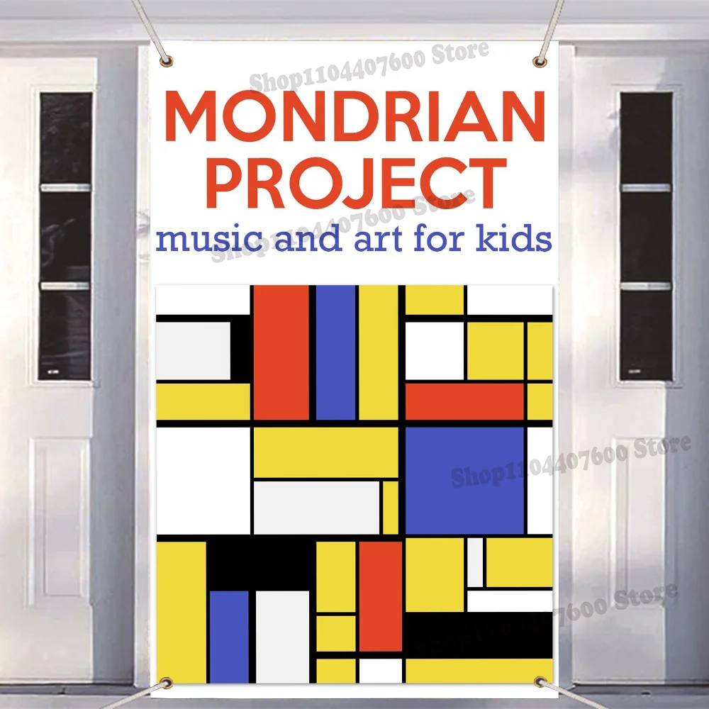 Abstract Piet Mondrian Flag Funny Flags Room Decor Garden Wall Flag Workshop Flags for Rooms Outdoor Decorations Party Custom