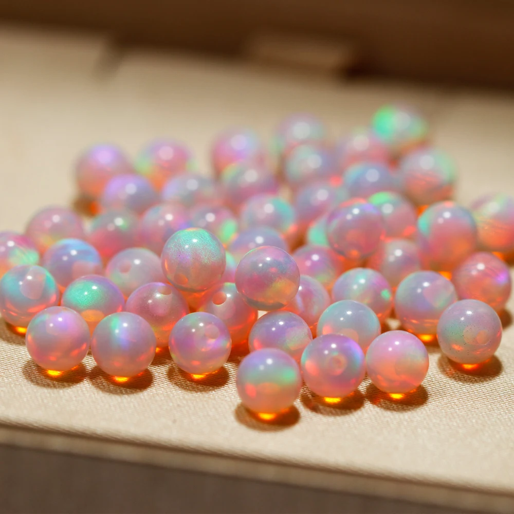 Aurora Colorful Ball Free Shipping 2024 New Release Synthetic Nebula Opal Mix Color Beads Jewlery Accessory