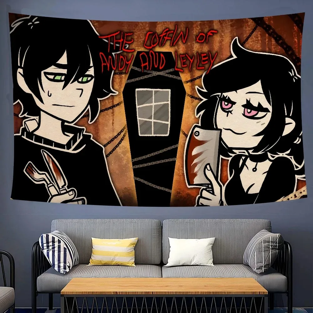 Anime Game The Coffin Of Andy And Leyley Printed Tapestry Hippie Living Room Home Dormitory Decoration Art Home Decoration