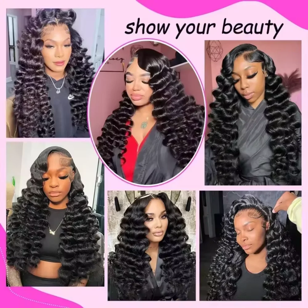 Loose Deep 13x6 Lace Front Human Hair Wig 30 40 Inches Brazilian Water Deep Wave 13x4 HD Lace Frontal Wig Curly Wigs For Women