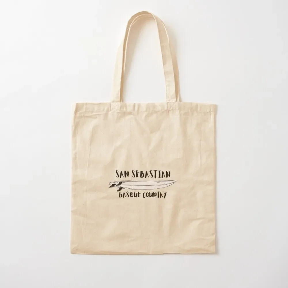 

san sebastian surf beach basque country Tote Bag supermarket folding bag Women's shopper Tote Bag