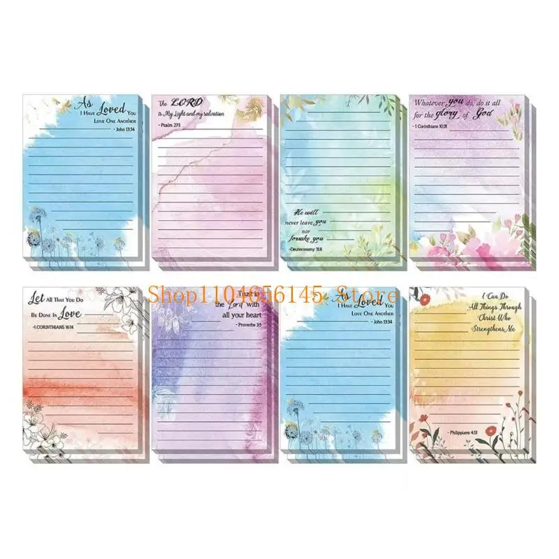 6/8 Pieces Self-Adhesive Memo Pad Lined Sticky Notes Memo Post Stickies Flower Sticky Notes Coloured Notepads for School