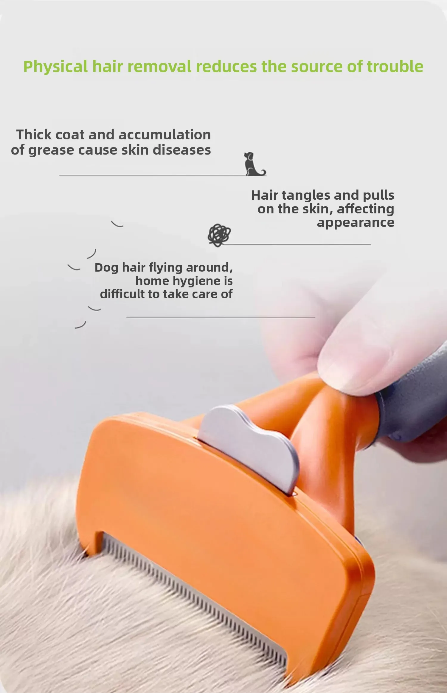 Heavy‑Duty Pet Deshedding Brush Effective Fur Remover Grooming Comb For Household Cat And Dog Grooming
