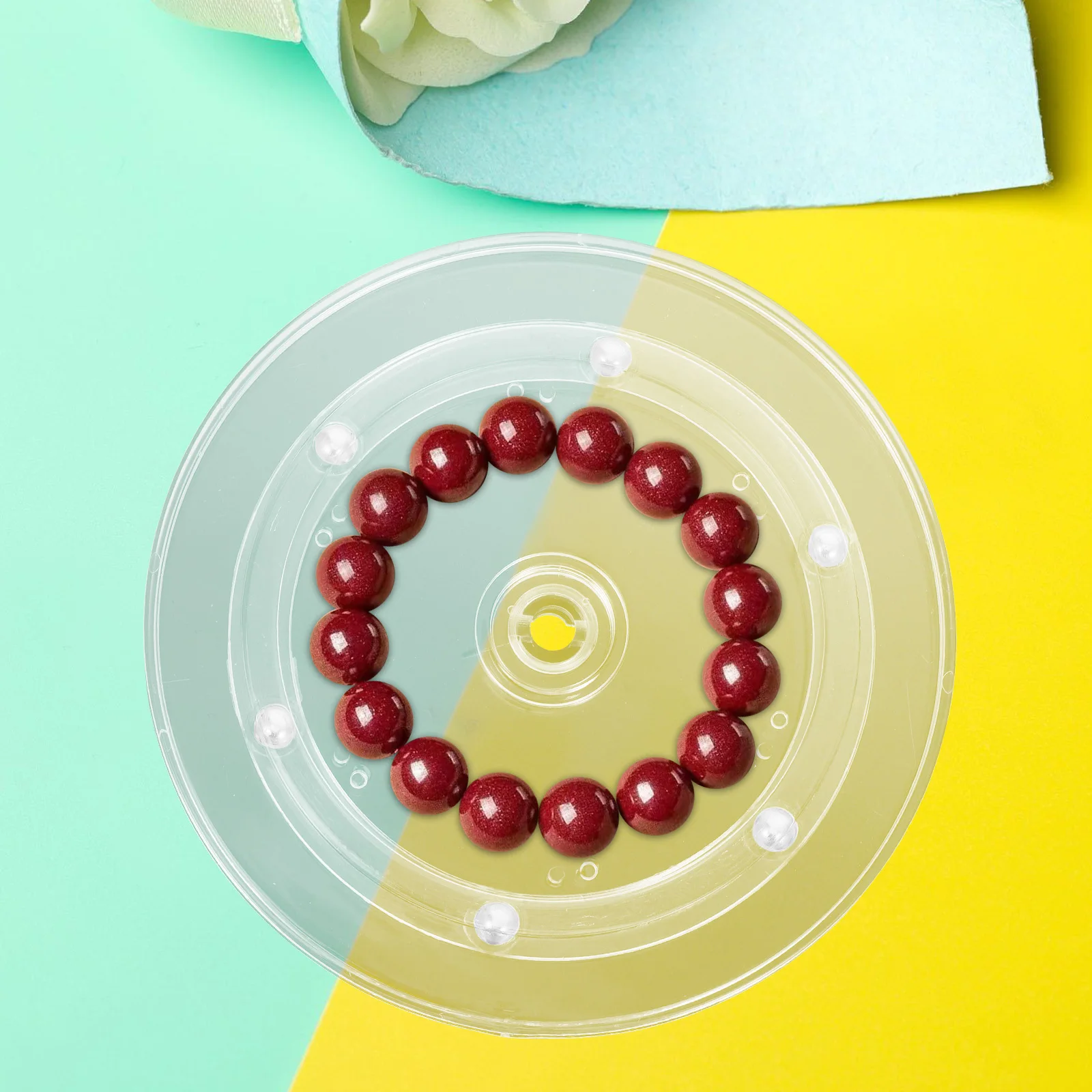 

Acrylic Rotating Display Stand 360 Degree Smooth Rotation Stable Base for Cake Jewelry Cosmetics Kitchen Home Decor Rotating