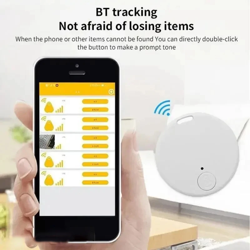 Mini Bluetooth 5.0 Tracker AntiLost Device Round Pet Kids Bag Wallet Tracking Smart Finder Locator