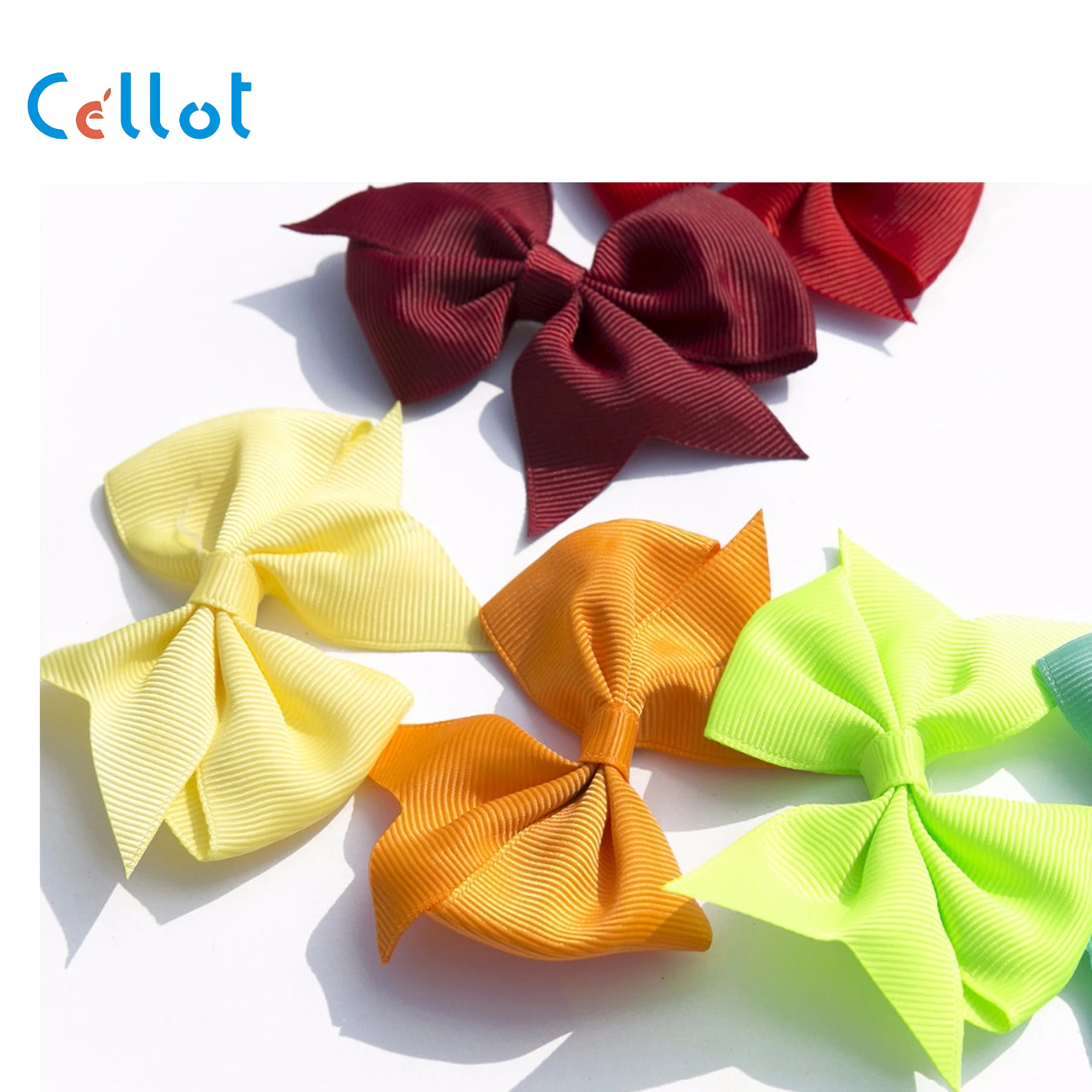 CELLOT 40pcs (20Pair) 3.5" Boutique Hair Bows Girls Kids Children Alligator Clip Grosgrain Ribbon Headbands 20 Colors