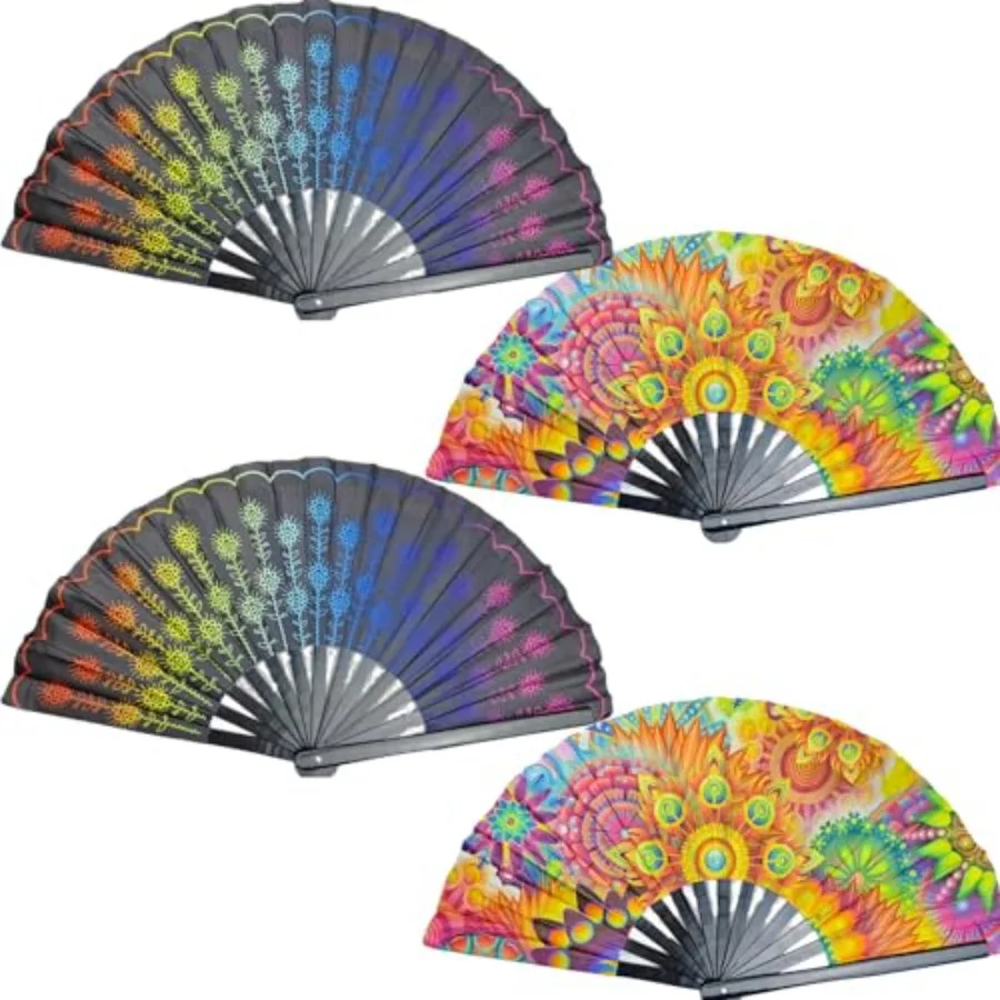 

Rainbow Hand Fans Large Folding Fans for Women, Large Holographic Rainbow Hand Fan for Burlesque, Drag Queen, Festival and Prid