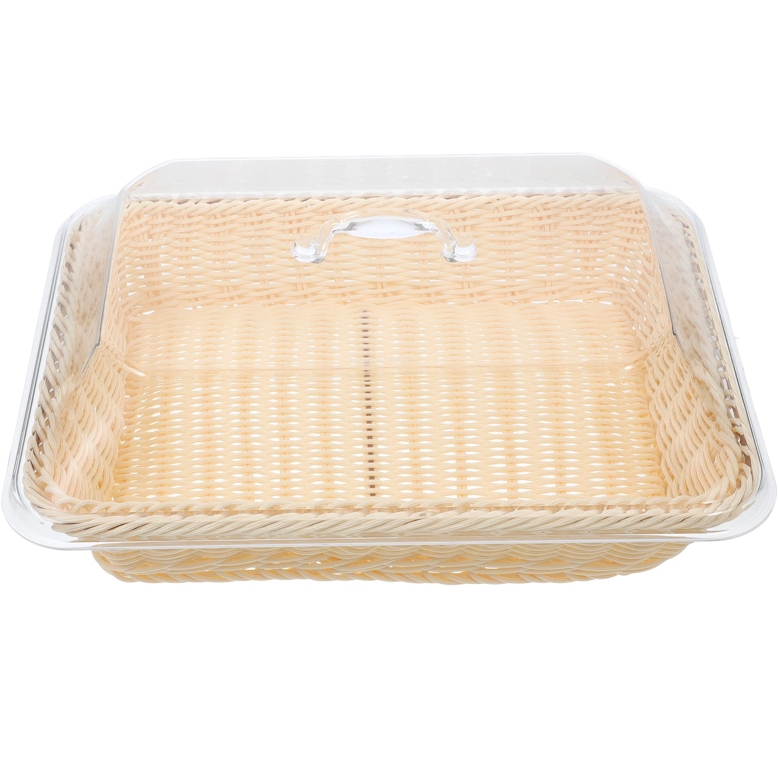 

Plastic Bread Lid for Kitchen Counter Woven Style Fruit Bread Baskets For Serving Snack Storage Keeps Food Fresh