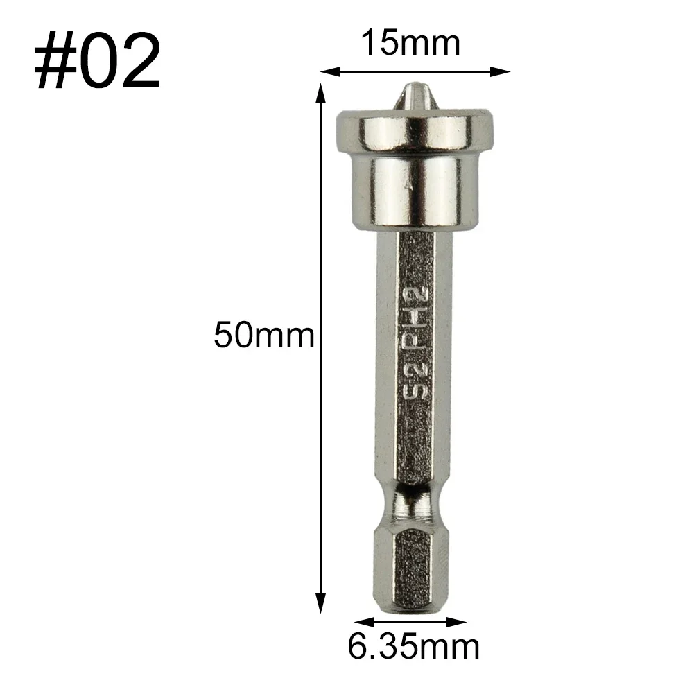 1pc PH2 Magnetic Position Drywall Screwdriver Tip Bits 15x25/50mm Gypsum Board Plasterboard Screw Locating Batch Head Drilling