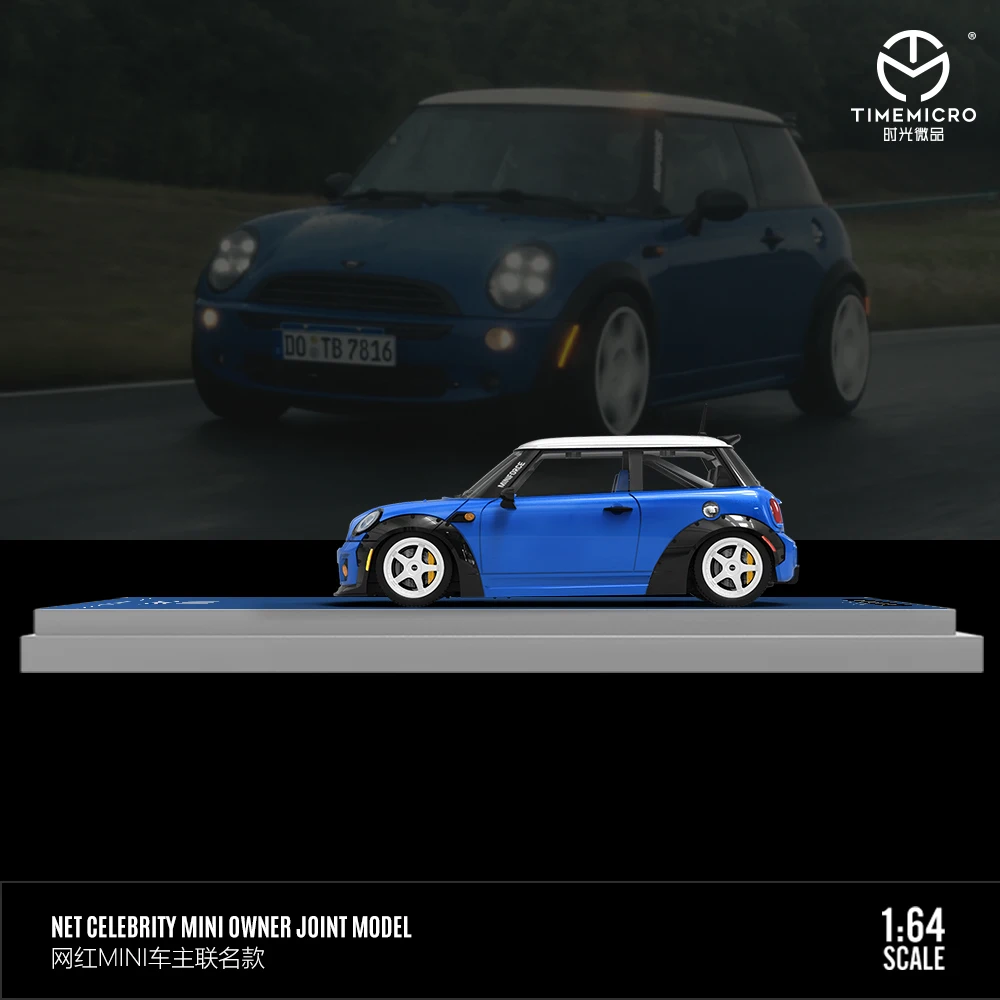 Pre-order *TimeMicro1:64 MINI COOPER Dark Blue light Green two-car set model - shipping in April