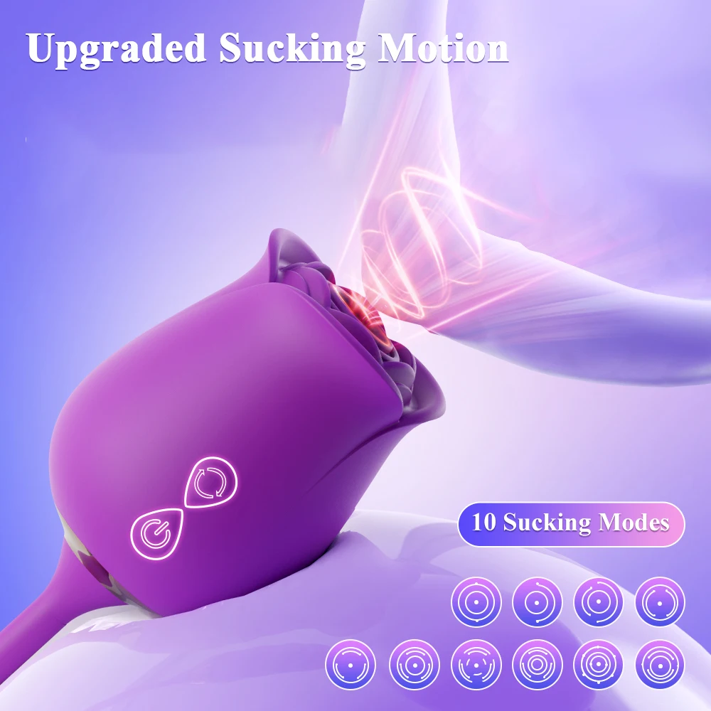 Rose-Toy Thrusting G Spot Massager Sucking Vibrator Egg Female Nipple Sucker Clitoris Stimulator Adult Sex Toys for Women view 4