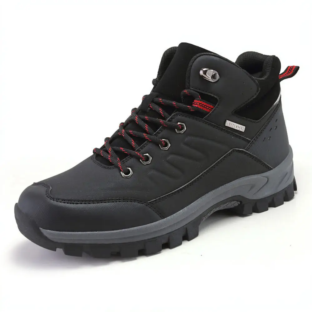 Botas de nieve para hombre, de caña alta, con forro de felpa y algodón, ideales para actividades al aire libre y senderismo. Botas de tobillo informales, estables y con suela antideslizante.