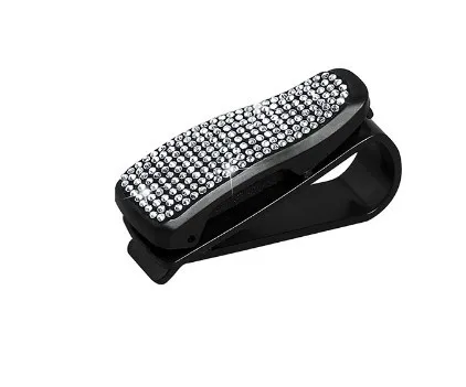 Crystal Rhinestone Glasses Clip for Car Sun Visor Mount Sunglasses Clip Holder Fastener Auto Car Interior Decoration Accessories