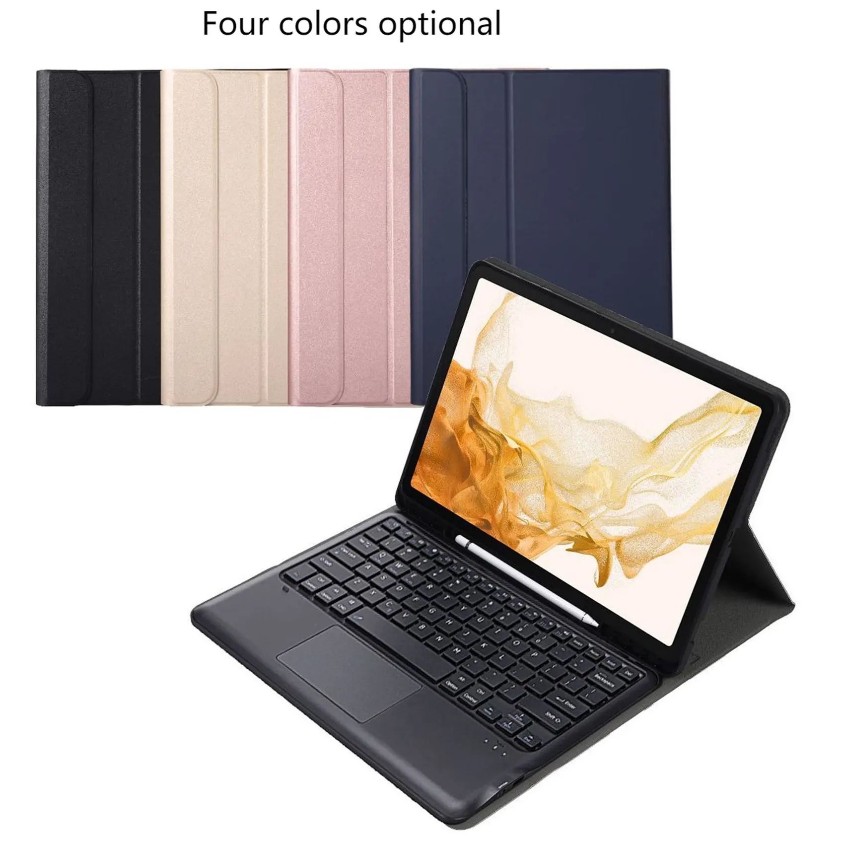 

AT9-For 2022 Samsung S8 Plus X800/X806 Tablet Silicone Case with Bluetooth 3.0 Trackpad