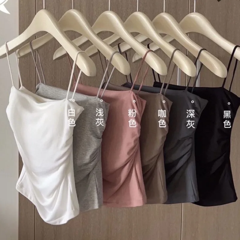 New Tube Top Sexy Pleated Camisole with Breast Pads for Inner and Outer Wear Beautiful Back and Slim Top for Women Wholesale