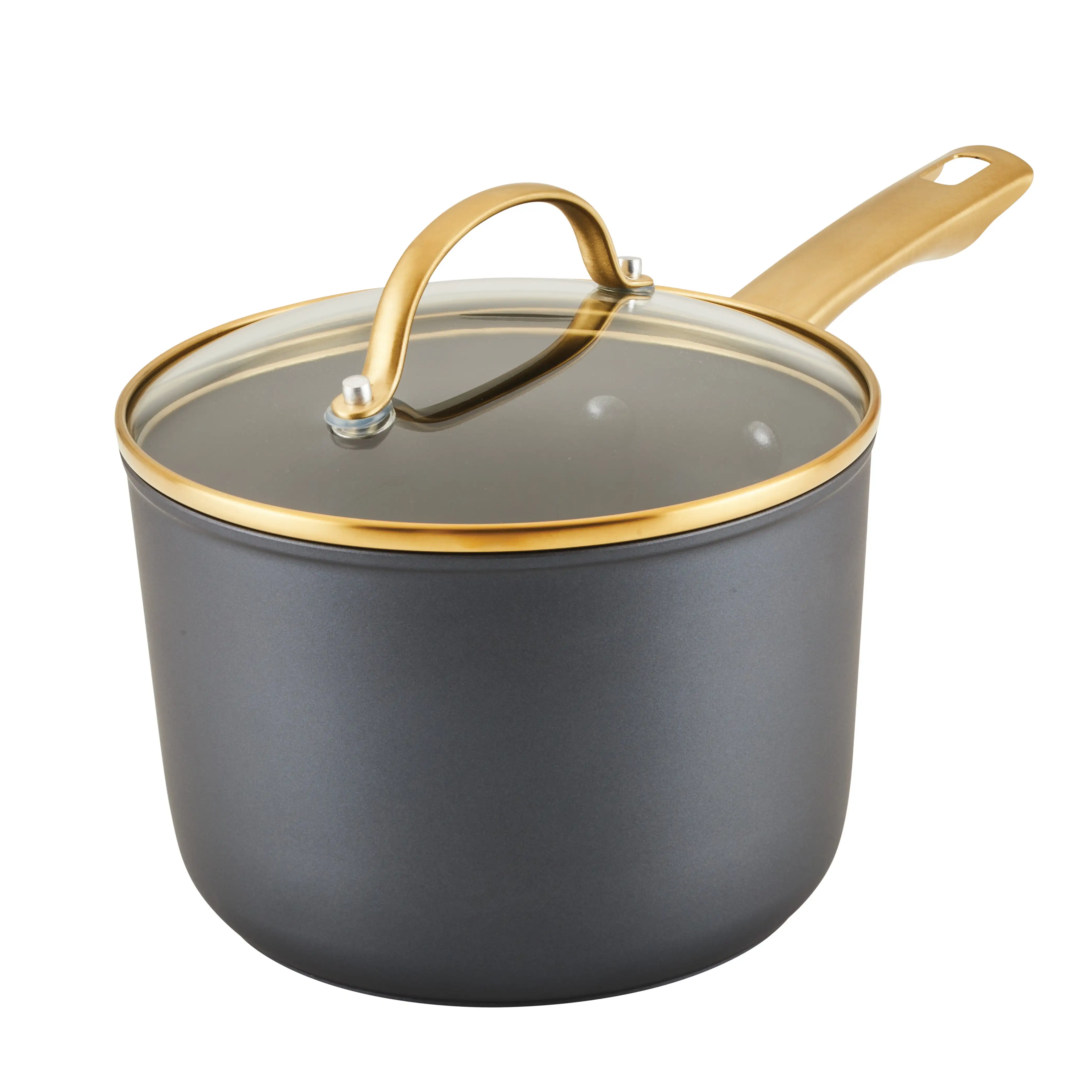 

Forged Induction Ceramic Nonstick Saucepan with Lid, 3 Quart, Black