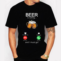 Funny Beer Print T shirt For Men Oversize Pullover Short Sleeve Cheers 3D Print Men T-shirts Fashion Alcohol Style Men's Tops